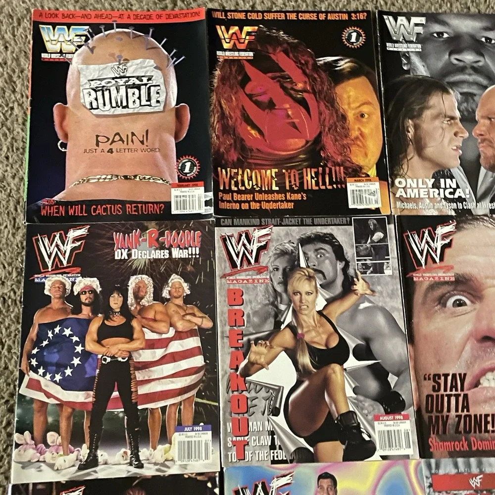 Vintage 1998 WWF Magazine Lot 13 Stone Cold Undertaker Kane Chyna The Rock RAW